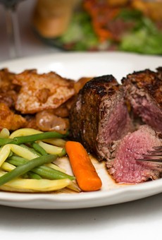 A filet mignon and vegetables served at Grinnell's. The Monroe Avenue chophouse is a Rochester staple, having existed for more than 50 years.