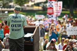 A protestor from the 2012 anti-fracking rally in Washington, D.C. - FILE PHOTO