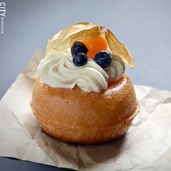 A rum baba from Pittsford Farms Dairy & Bakery. - PHOTO BY MATT DETURCK