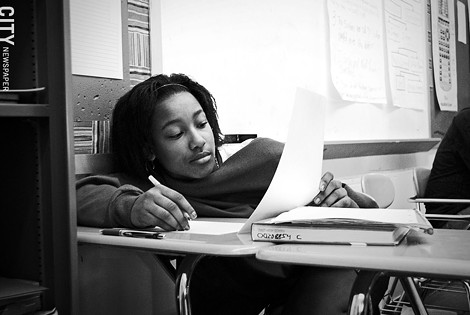 A student in a creative writing class at East High School. - FILE PHOTO