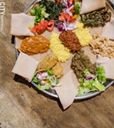 PHOTO BY MARK CHAMBERLIN - A vegetarian combination platter from Zemeta Ethiopian Restaurant.