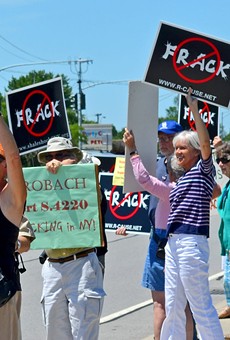 An anti-fracking rally.