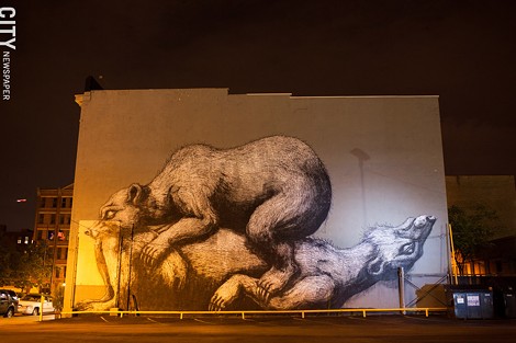 Bears by Belgian artist, ROA, in St. Paul neighborhood. - FILE PHOTO