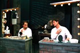 PHOTO BY DAN HOWELL - Dave Andreatta and Fred Neurnberg in "A Life in the Theatre," now on stage at Blackfriars.