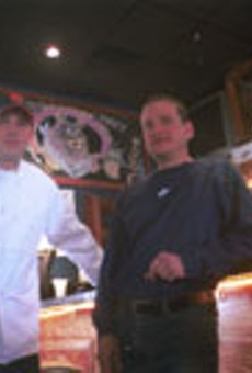 Gone hog wild: Joshua Maier and Jonathan Mendez at Merchant Street Smokehouse.