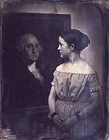 COURTESY OF THE METROPOLITAN MUSEUM OF ART - I'm looking at her, she's looking at - him: "Young Girl with Portrait of George Washington ca. 1850."