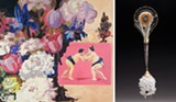 PHOTOS PROVIDED - "Incidents II &mdash; Sumo" by Lynette K. Stephenson (left) and "Mother's Brooch" by Juan Carlos Caballero-Perez (right) are part of the 6th Rochester Biennial, currently on view at the Memorial Art Gallery.