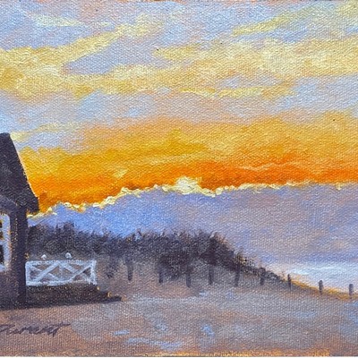 Galley Sunset, oil painting by Steve BonDurant