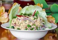 Larb Chicken with Lettuce from Thai Time Cuisine. - PHOTO BY MARK CHAMBERLIN