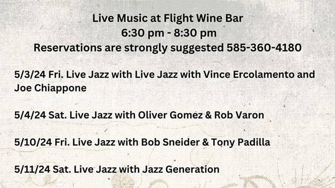 Live Jazz at Flight Wine Bar Featuring: Vince Ercolamento and Joe Chiappone Friday May 3, 6:30-8:30