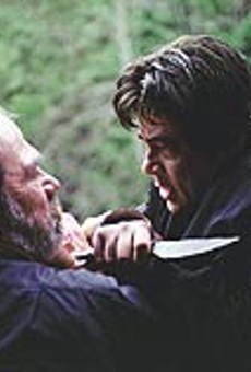 My valuable hunting knife: Tommy Lee Jones and Benicio Del Toro in "The Hunted."
