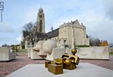 PHOTO BY MATT DETURCK - One view of the Tom Otterness commission, "The Creation Myth," now installed in the Memorial Art Gallery's growing Centennial Sculpture Park.