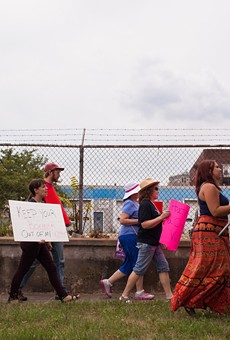 Protestors march Saturday against Operation Save America. The national anti-abortion group held its yearly big event in Rochester. OSA is also known to oppose homosexuality and Islam, according to the Anti-Defamation League.