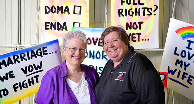 Rochester LGBT activists Anne Tischer, left, and Bess Watts.