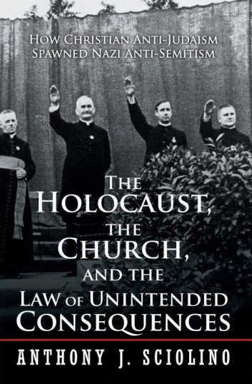 The cover of Anthony Sciolino's book shows four Catholic priests raising their arms in a "Heil Hitler" Nazi salute at a 1933 Catholic youth rally. - PROVIDED IMAGE