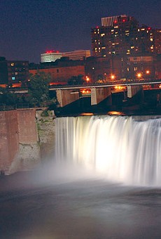 The High Falls bridge affords a spectacular view of the downtown skyline. PHOTO BY MAX SEIFERT