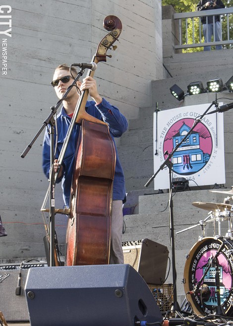 The Younger Gang played in the Manhattan Square bowl as part of "Friday on the Fringe." - PHOTO BY ASHLEIGH DESKINS