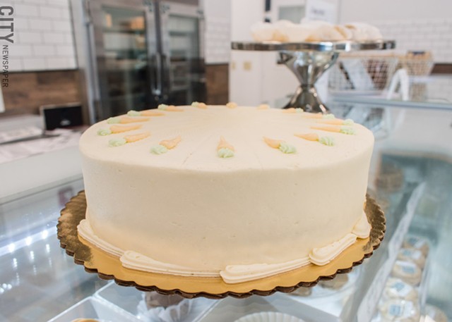 Cheesy Eddie's classic carrot cake in their new second location. - PHOTO BY RENÉE HEININGER