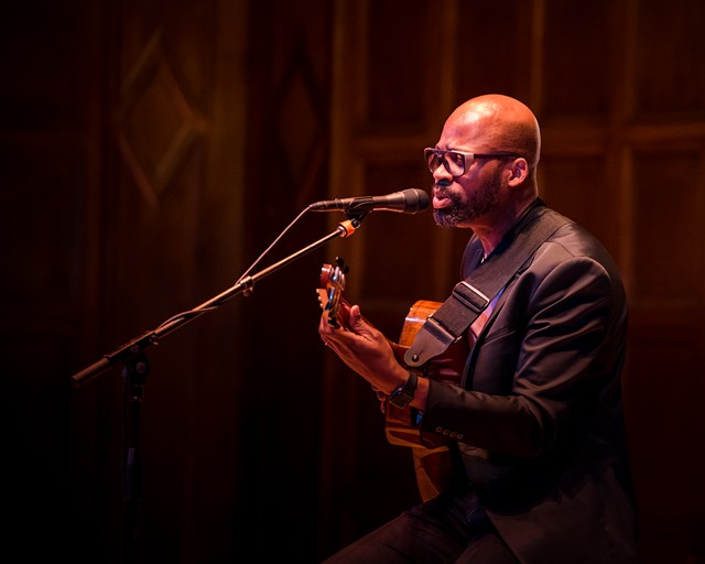 Lionel Loueke performed at Kilbourn Hall on Wednesday, June 26 as part of the 2019 CGI Rochester International Jazz Festival. - PHOTO BY JOSH SAUNDERS