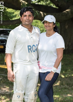 Ramakant Desani and Divya Nerabetla: cricket brought them together. - PHOTO BY JACOB WALSH