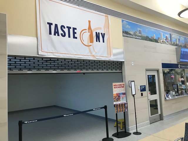 One of two retail spaces at the new Rochester train station that have yet to be occupied since the station opened in 2017. - PHOTO BY DAVID ANDREATTA