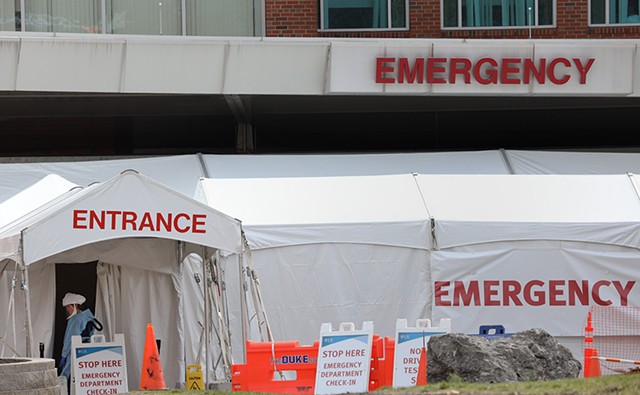 Strong Memorial Hospital has set up an emergency department check-in tent at the facility's entrance. - PHOTO BY MAX SCHULTE