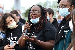 Ashley Gantt, an organizer of the the May 30 Black Lives Matter rally, speaks during a press conference on Tuesday, June 2. - PHOTO BY MAX SCHULTE