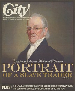 The February 11, 2004 cover of CITY Newspaper featuring "Portrait of a slave trader" by Ron Netsky. - FILE PHOTO