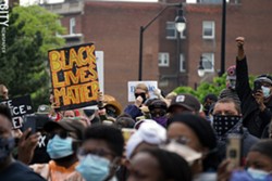 Protesters at Black Lives Matter rally on Saturday, May 30. - PHOTO BY GINO FANELLI
