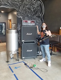 Undeath guitarist Kyle Beam, providing riffs for Nine Maidens' new beer. - PROVIDED PHOTO