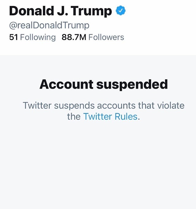 Twitter, President Donald Trump's preferred social media platform, has permanently banned his account.