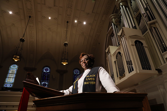 Rev. Myra Brown, pastor of Spiritus Christi Church, in Rochester. Rev. Brown was active in helping protect protesters' right to demonstrate during calls for justice the summer after the death of Daniel Prude. - PHOTO BY MAX SCHULTE