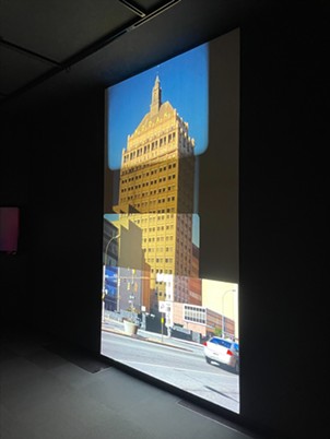 Nelson's looping film and video installation “End of Empire” (2014) leaves viewers feeling as though they're seeing the object through four different time periods at once. - PHOTO BY REBECCA RAFFERTY