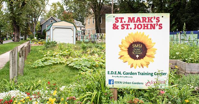 This community garden on Denver Street, about a block off of Parsells Avenue, is one of six in the Beechwood neighborhood operated by St. Mark's and St. John's Episcopal Church. - PHOTO BY JACOB WALSH