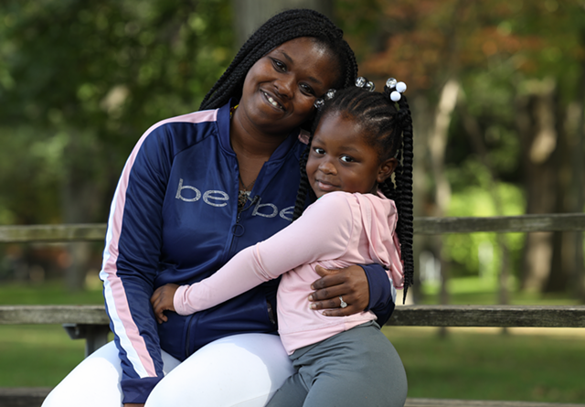 Tashe Brown-Sanders with daughter Wynter whom she delivered just days before she flatlined after suffering from post-partum preeclampsia. - PHOTO BY MAX SCHULTE