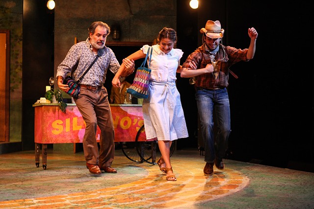 Bobby Plasencia, Tanya De León, Robert Ariza perform in "Somewhere Over the Border" at Syracuse Stage. - PHOTO PROVIDED BY MIKE DAVIS