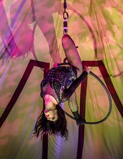 An aerialist performs in "Cirque du Fringe: Afterglow." - PHOTO BY AARON WINTERS