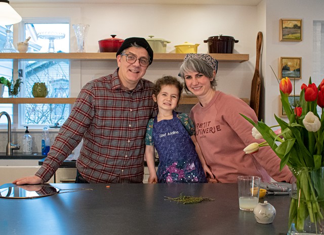 Three-year-old Ada enjoys preparing meals with her chef parents, Dan Martello and Lizzie Clapp, especially when it involves pasta and cheese. - PHOTO BY JACOB WALSH