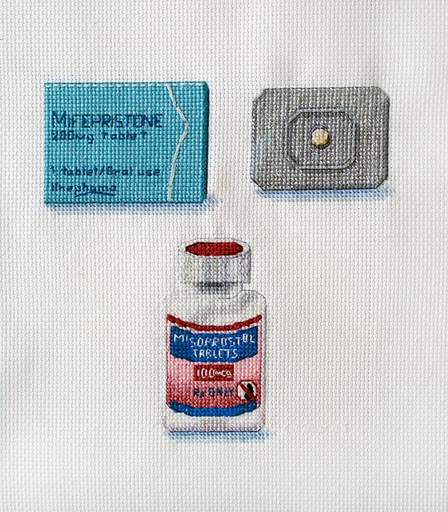 Katrina Majkut's 'Medical Abortion Pills,' part of Rochester Contemporary's current exhibition, 'Unconditional Care: Listening to People's Health Needs.' - PHOTO COURTESY ROCHESTER CONTEMPORARY ART CENTER