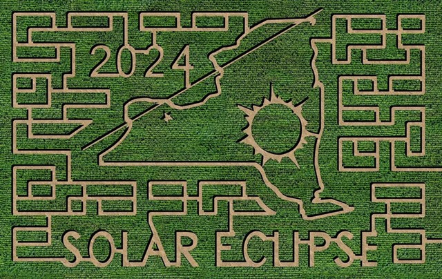 Stokoe Farms is participating in partial solar eclipse celebrations on Saturday, Oct. 14, with an eclipse-themed corn maze and other activities. - IMAGE PROVIDED