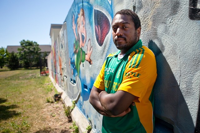 Wall\Therapy founder Dr. Ian Wilson at the Troup Street mural where the seeds of the annual festival were planted in 2011. - FILE PHOTO