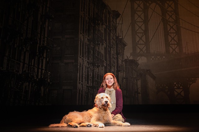 Rainier (Rainey) Treviño and Georgie in the North American Tour of "Annie," which plays at West Herr Auditorium Theatre through December 17. - PHOTO BY EVAN ZIMMERMAN FOR MURPHYMADE.