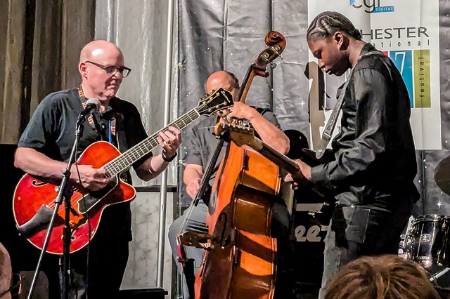 Guitarists Bob Sneider and Jazyear Redd play the blues on Monday, June 24 at the Squeezers Jam Session. - PHOTO BY DANIEL J. KUSHNER