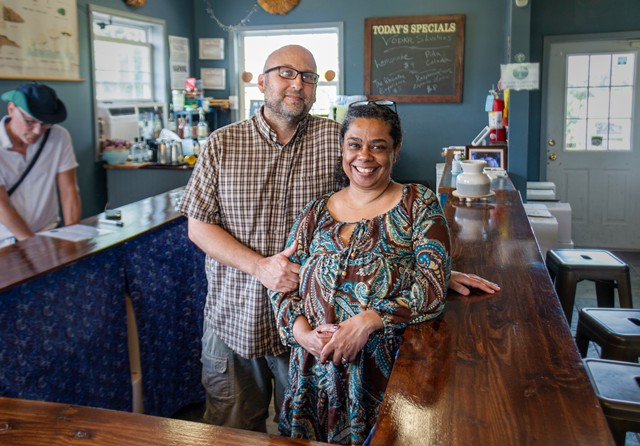 Joe and Wendy Rizzo, owners of the farm distillery Mushroom Spirits. - PHOTO BY JACOB WALSH.