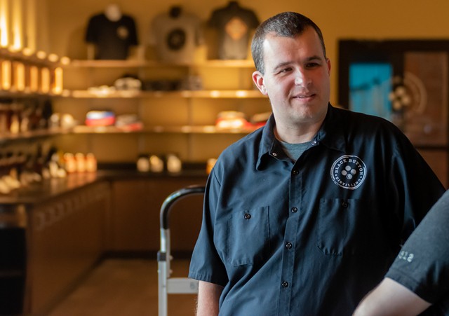 Black Button Distilling founder Jason Barrett. - PHOTO BY JACOB WALSH.