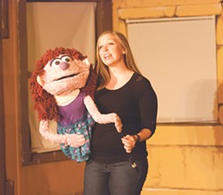 Holly Lowden as Kate Monster in the OFC Creations production of "Avenue Q," on stage through this weekend at the Kodak Center. - PHOTO BY NICOLAS SAMPER