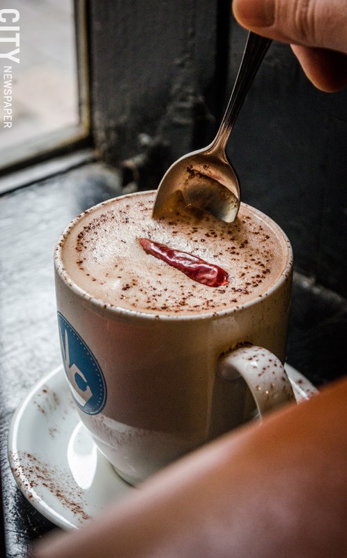 The Aztec "Mocha" at Java's adds cinnamon and chilies for a spicy kick. - PHOTO BY MARK CHAMBERLIN