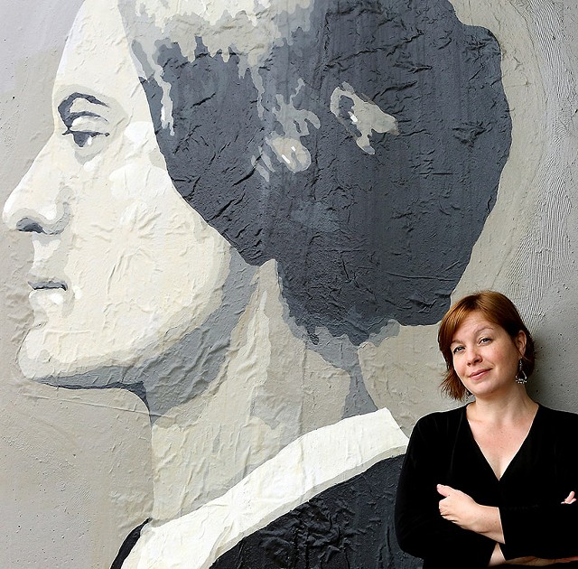 Author Sonja Livingston with Susan B. Anthony. - PHOTO BY GIA LIOI