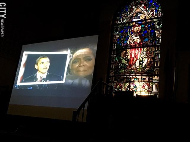 Eison recently screened his film, "Shadows of the Lynching Tree," at Trinity Emmanuel Presbyterian Church (pictured). - PHOTO PROVIDED