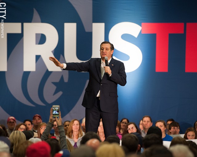 GOP presidential candidate Ted Cruz was in Rochester on Friday. - PHOTO BY JOSH SAUNDERS